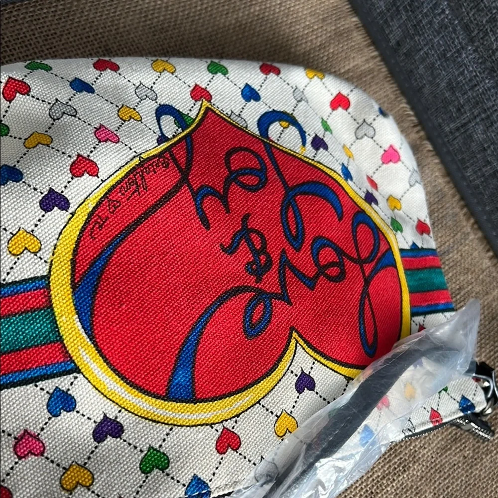 BRIGHTON LOVE & JOY canvas Hearts Crossbody Bag (NWT) ♥️ - Picture 12 of 14
